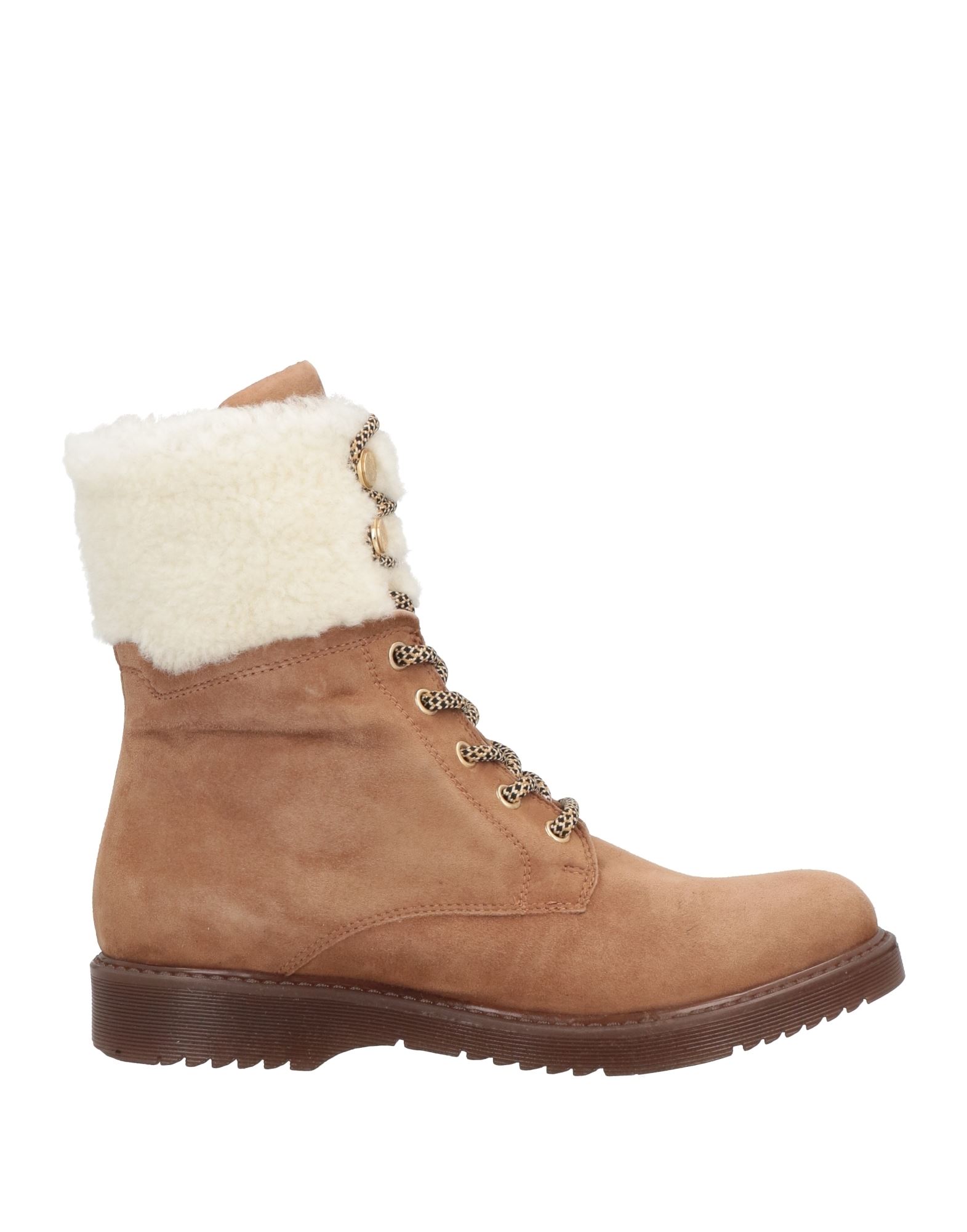 Shop Marc Cain Woman Ankle Boots Beige Size 7 Leather, Shearling