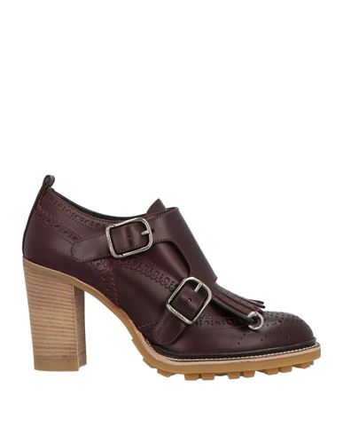 Chloé Woman Loafers Plum Size 8 Calfskin In Brown