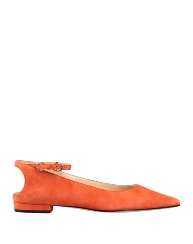 Giannico Woman Ballet Flats Orange Size 10 Soft Leather