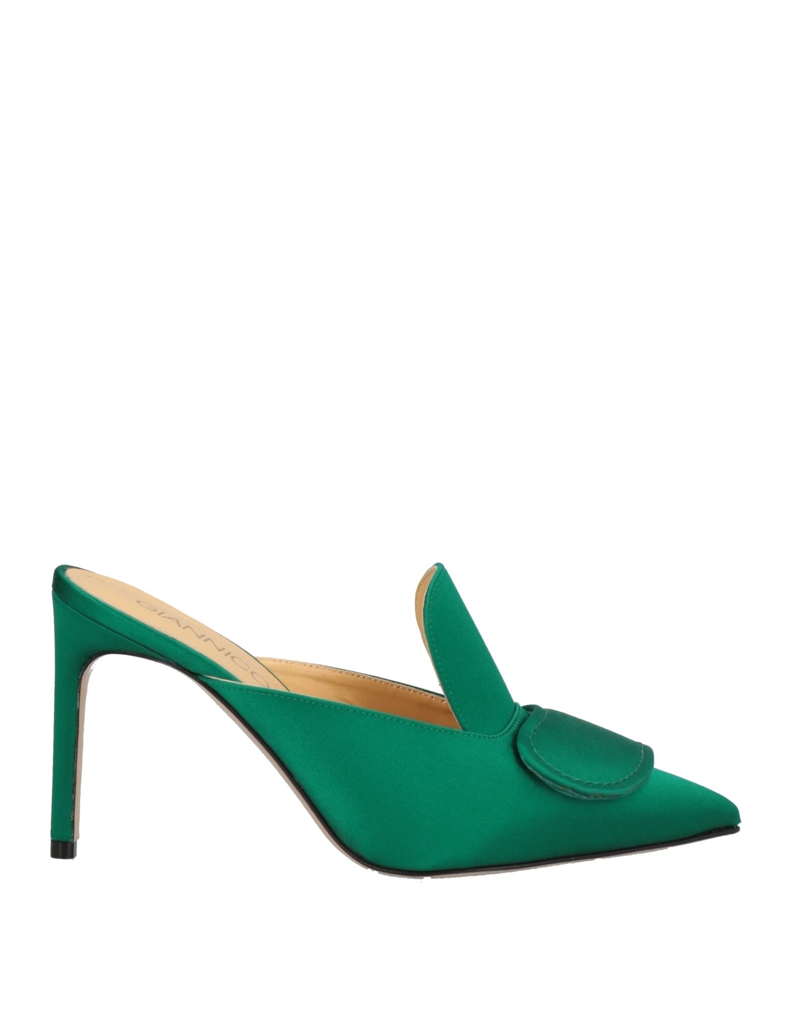 Giannico Woman Mules & Clogs Emerald Green Size 7 Textile Fibers