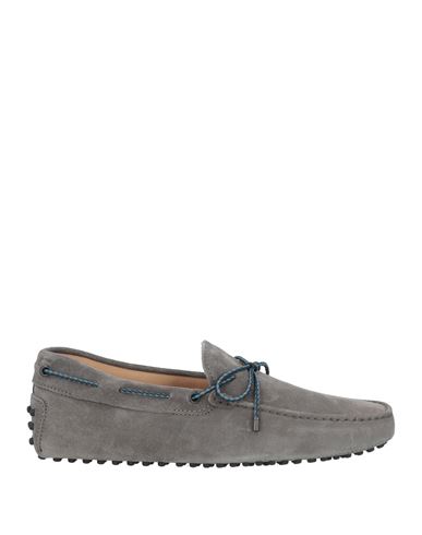 Tod's Man Loafers Grey Size 7.5 Soft Leather