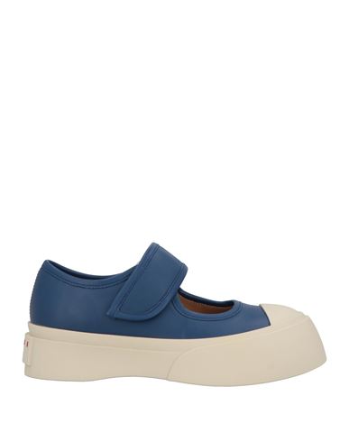 Marni Woman Ballet Flats Navy Size 8 Soft Leather In Blue