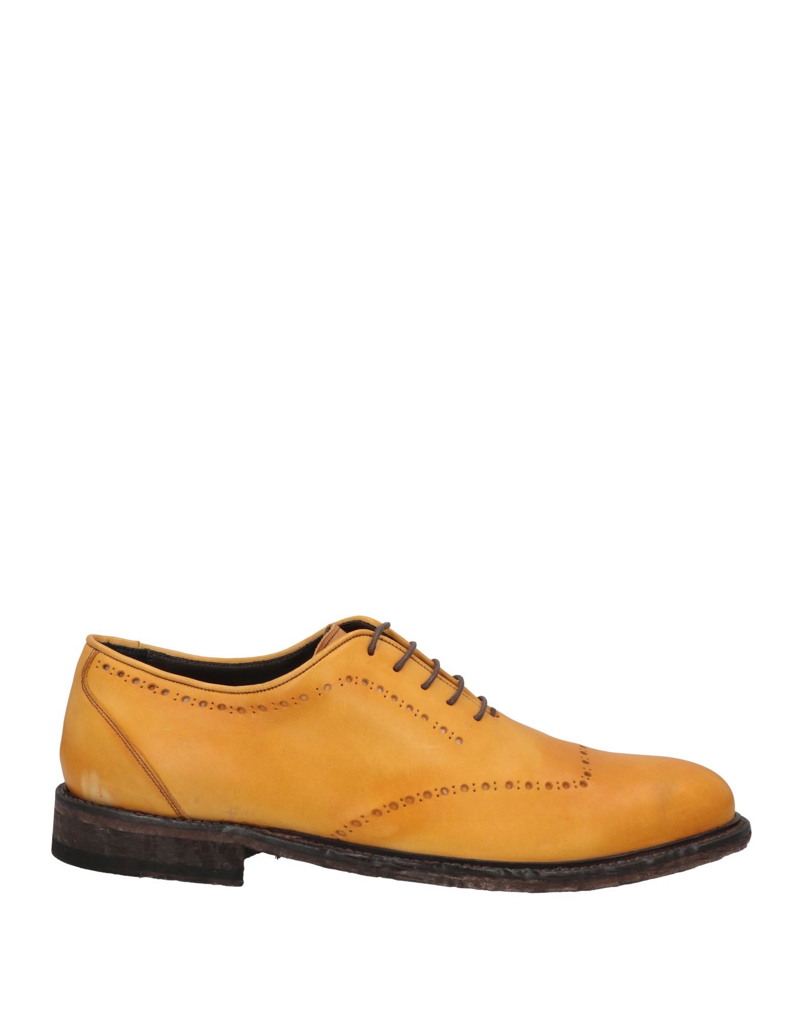 Shop Richard Owen Richard Owe'n Man Lace-up Shoes Yellow Size 8.5 Calfskin