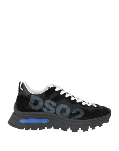 Dsquared2 Man Sneakers Black Size 7 Soft Leather, Textile Fibers