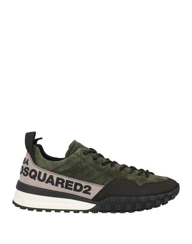 Dsquared2 Man Sneakers Military Green Size 12 Soft Leather