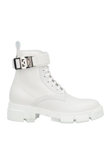 GIVENCHY GIVENCHY WOMAN ANKLE BOOTS WHITE SIZE 7.5 CALFSKIN