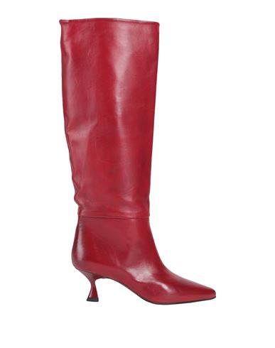 Mychalom Woman Knee Boots Brick Red Size 9 Soft Leather