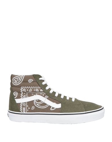 Shop Vans Man Sneakers Military Green Size 8 Soft Leather, Textile Fibers