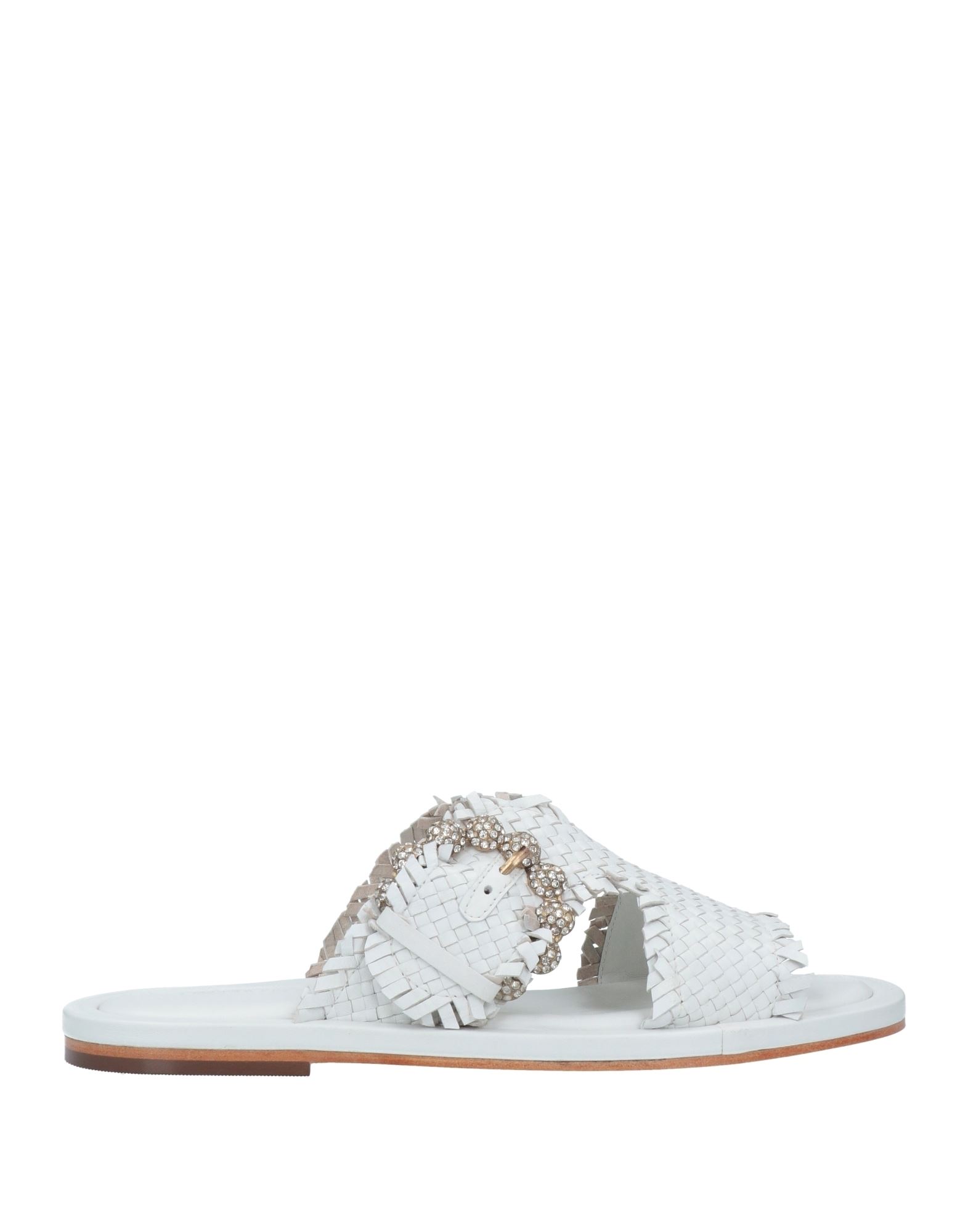 Emanuélle Vee Woman Sandals White Size 8 Soft Leather