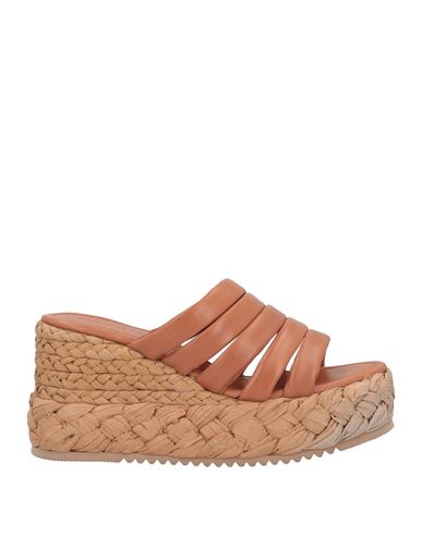 Emanuélle Vee Woman Espadrilles Tan Size 9 Soft Leather In Brown
