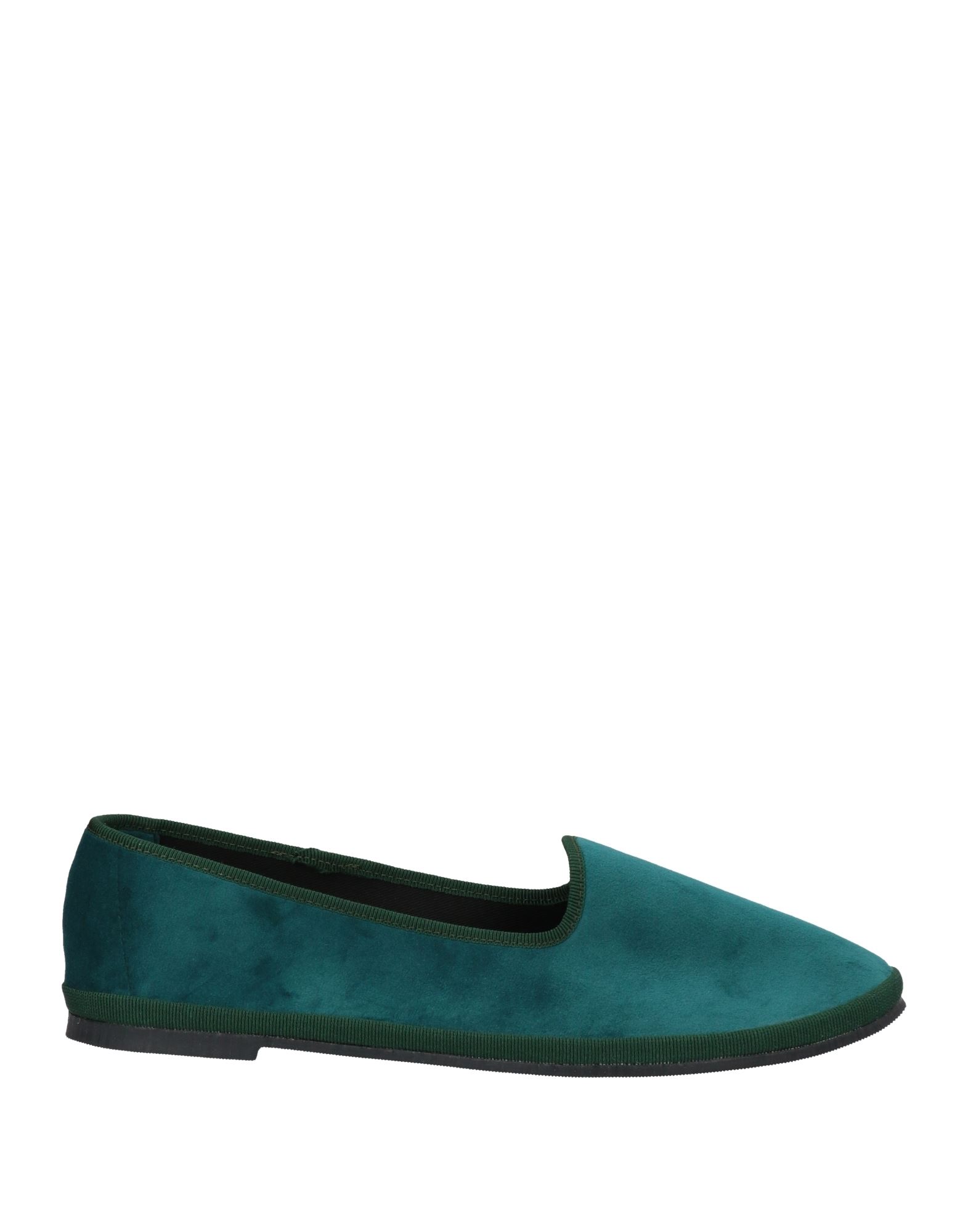 Ovye' By Cristina Lucchi Woman Loafers Deep Jade Size 8 Textile Fibers In Green