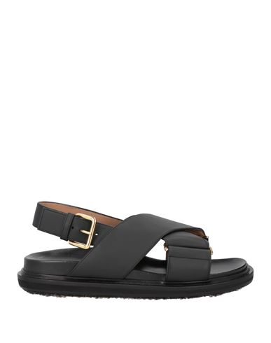 Marni Woman Sandals Black Size 6 Soft Leather In Black