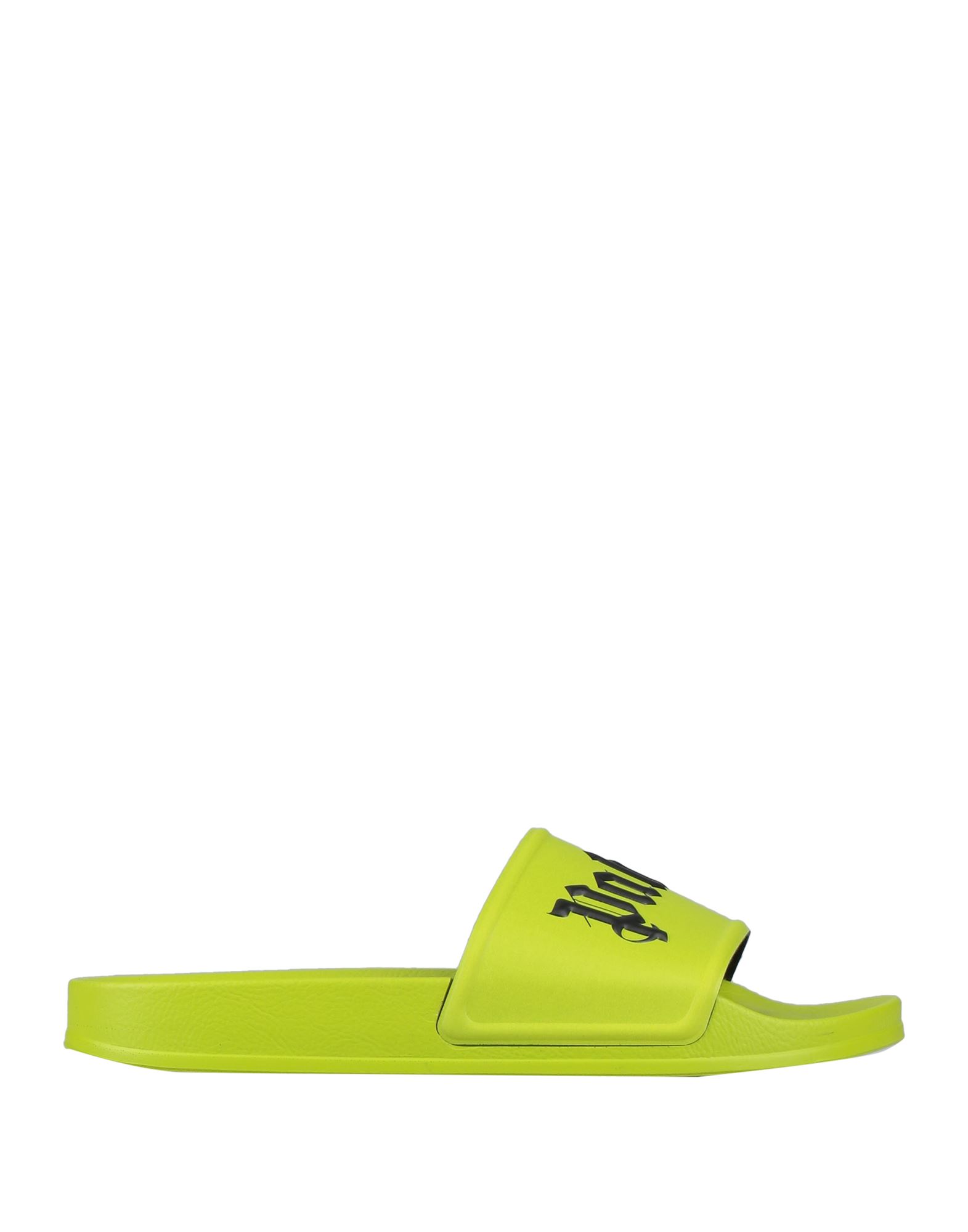 Palm Angels Pool Logo Rubber Slide Sandals In Green