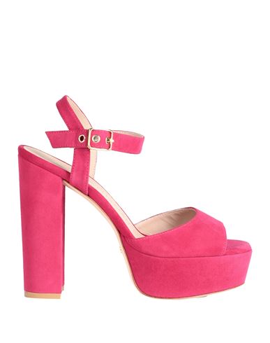 Stuart Weitzman Woman Sandals Fuchsia Size 9.5 Soft Leather In Pink