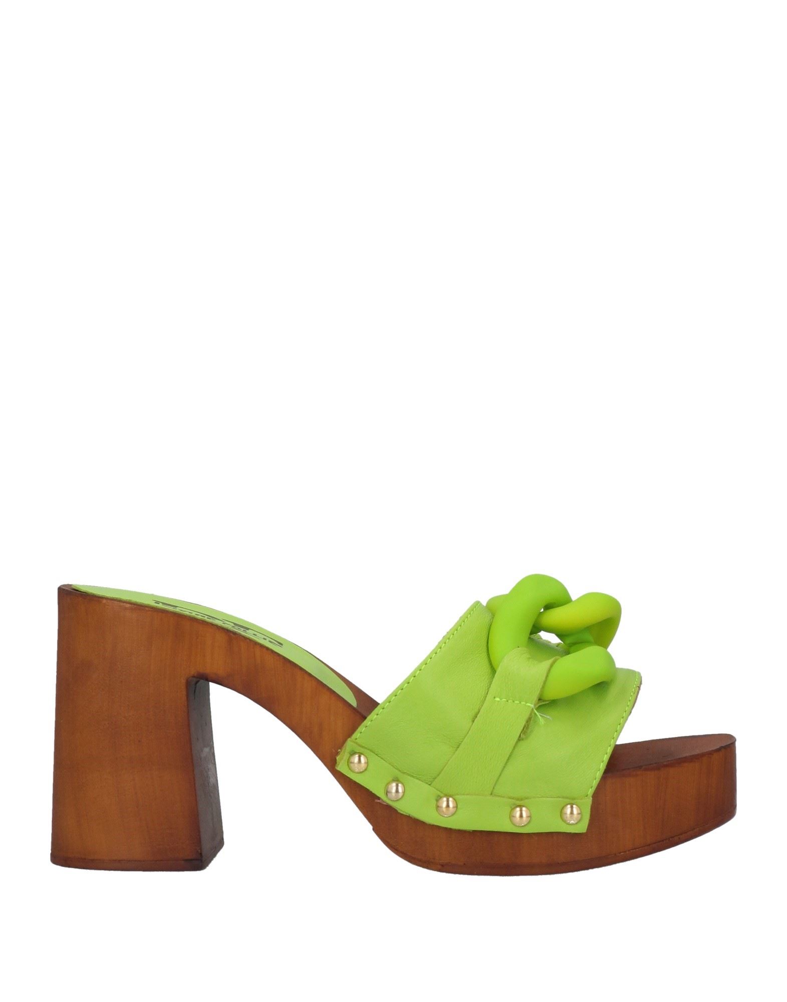 Divine Follie Woman Mules & Clogs Light Green Size 7 Soft Leather