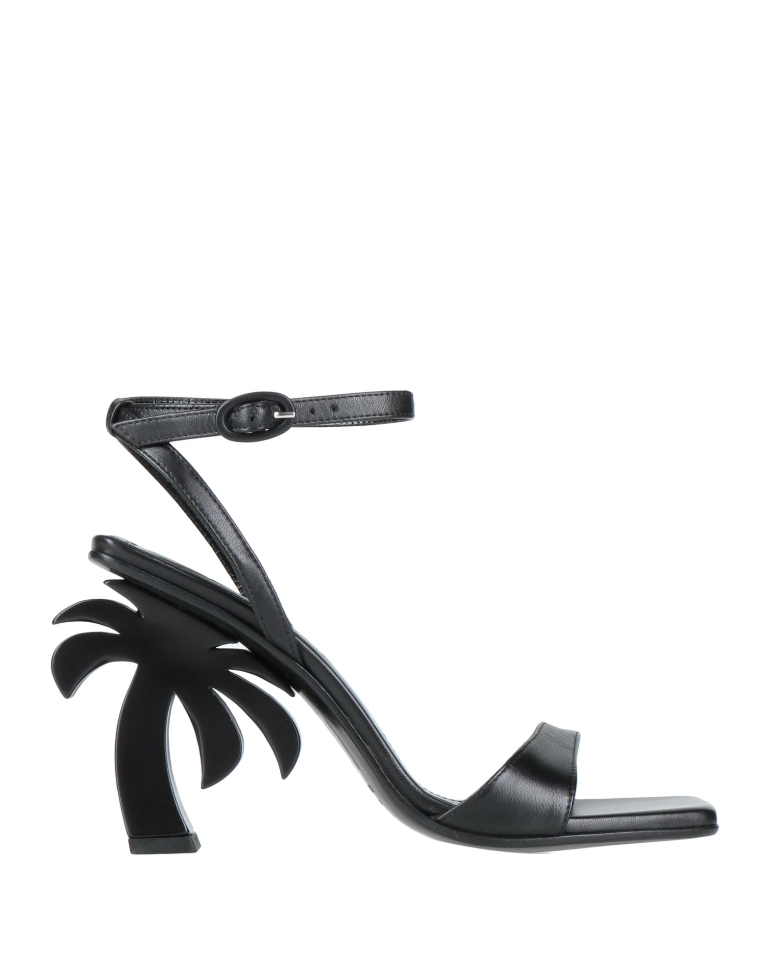 Palm Angels Sculpted-heel Open-toe Sandals In Black