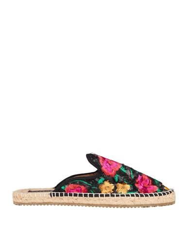 Cafènoir Woman Espadrilles Black Size 7 Textile Fibers In Multi