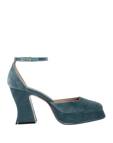 Roberto Festa Woman Pumps Slate Blue Size 6 Textile Fibers