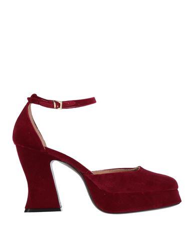 Roberto Festa Woman Pumps Burgundy Size 6.5 Textile Fibers