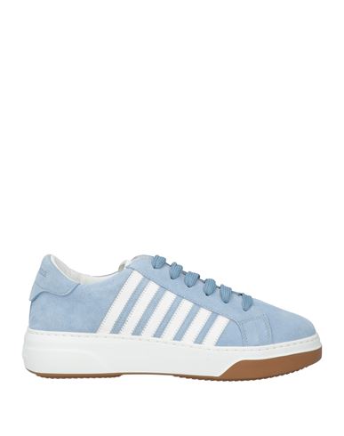 Shop Dsquared2 Woman Sneakers Light Blue Size 11 Soft Leather