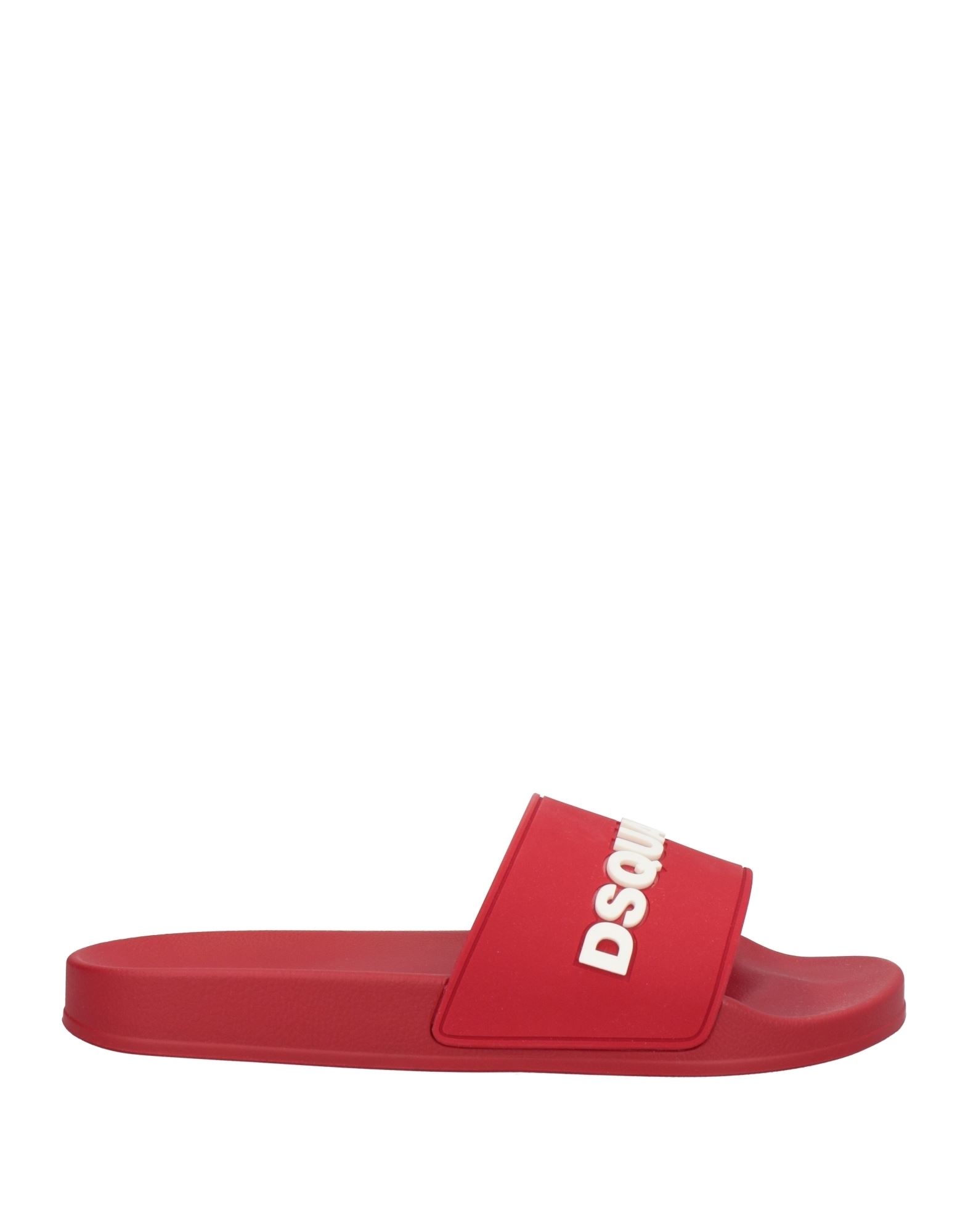 Dsquared2 Logo Rubber Slide Sandals In Red