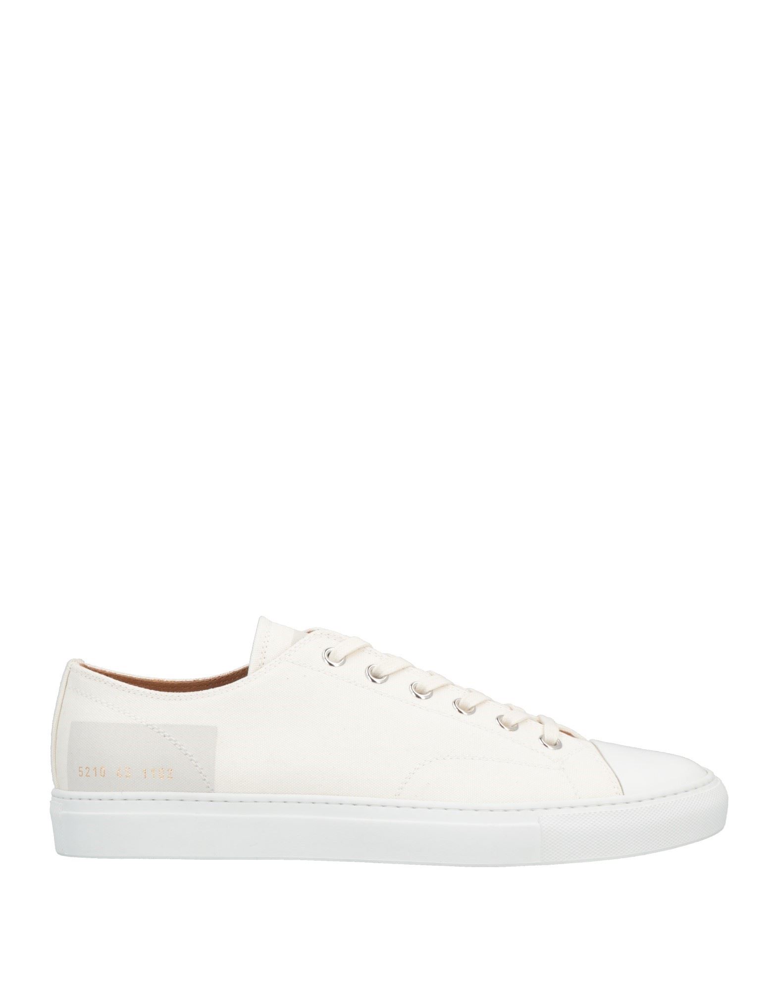 Shop Common Projects Man Sneakers Ivory Size 12 Textile Fibers In White