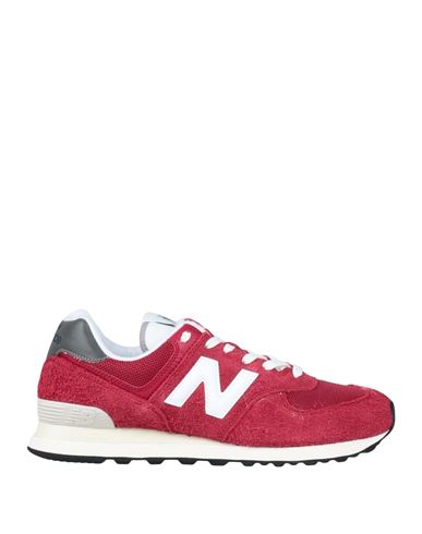 New Balance Man Sneakers Red Size 9 Soft Leather, Synthetic Fibers