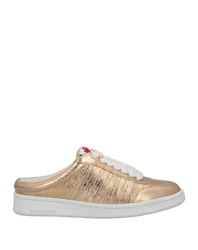 Dsquared2 Woman Sneakers Gold Size 7 Calfskin