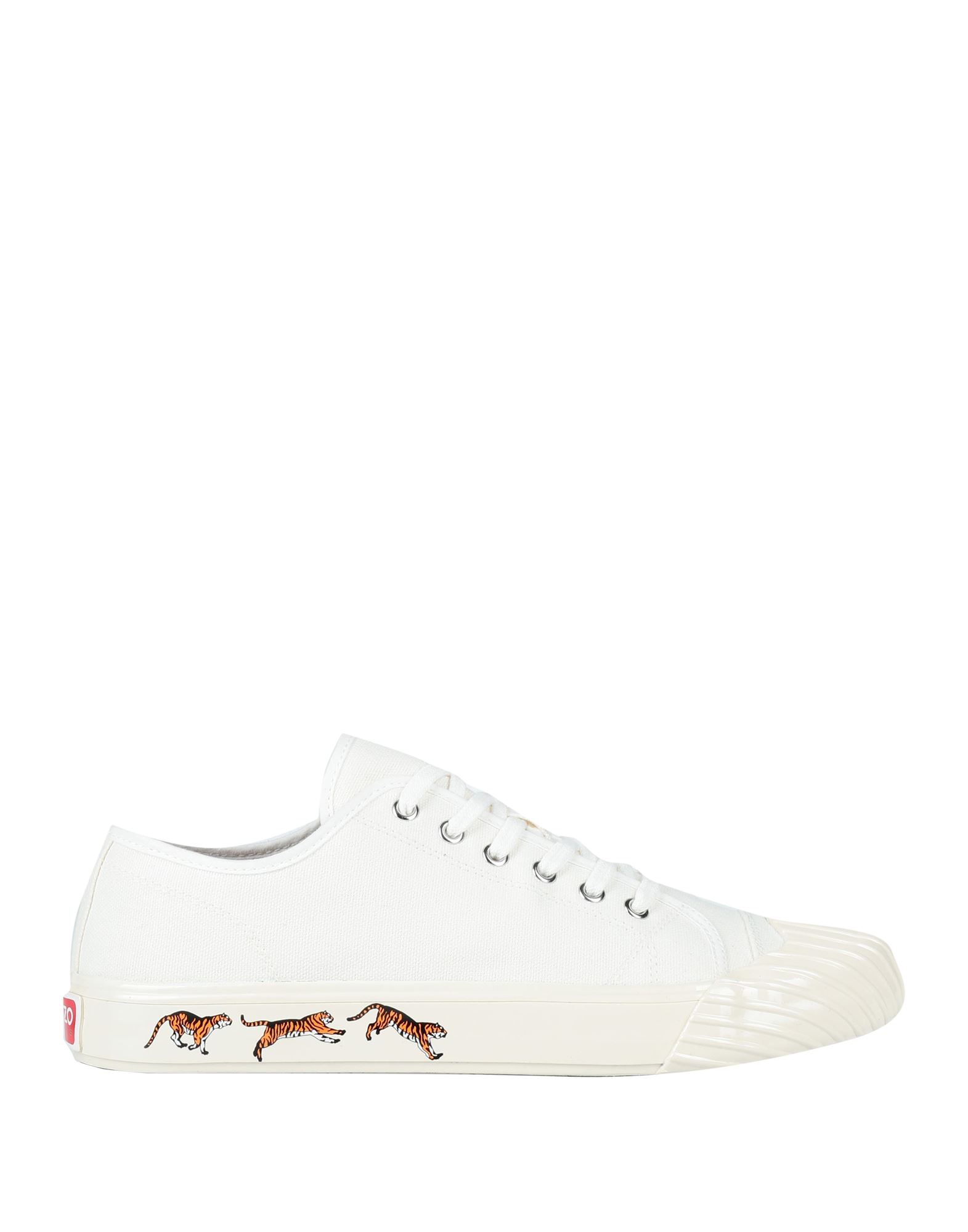 Shop Kenzo Man Sneakers Ivory Size 8.5 Textile Fibers In White