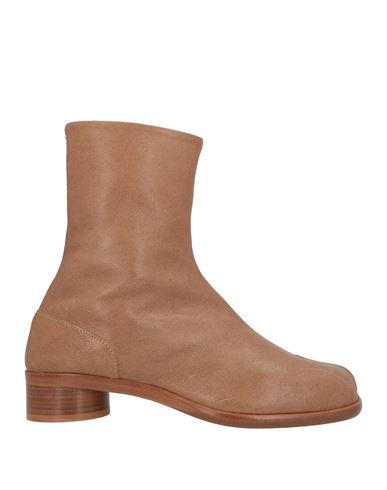 Shop Maison Margiela Man Ankle Boots Camel Size 8 Soft Leather In Beige