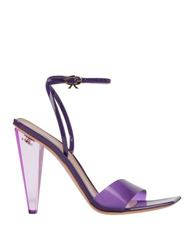 Gianvito Rossi Woman Sandals Purple Size 8 Soft Leather, Rubber