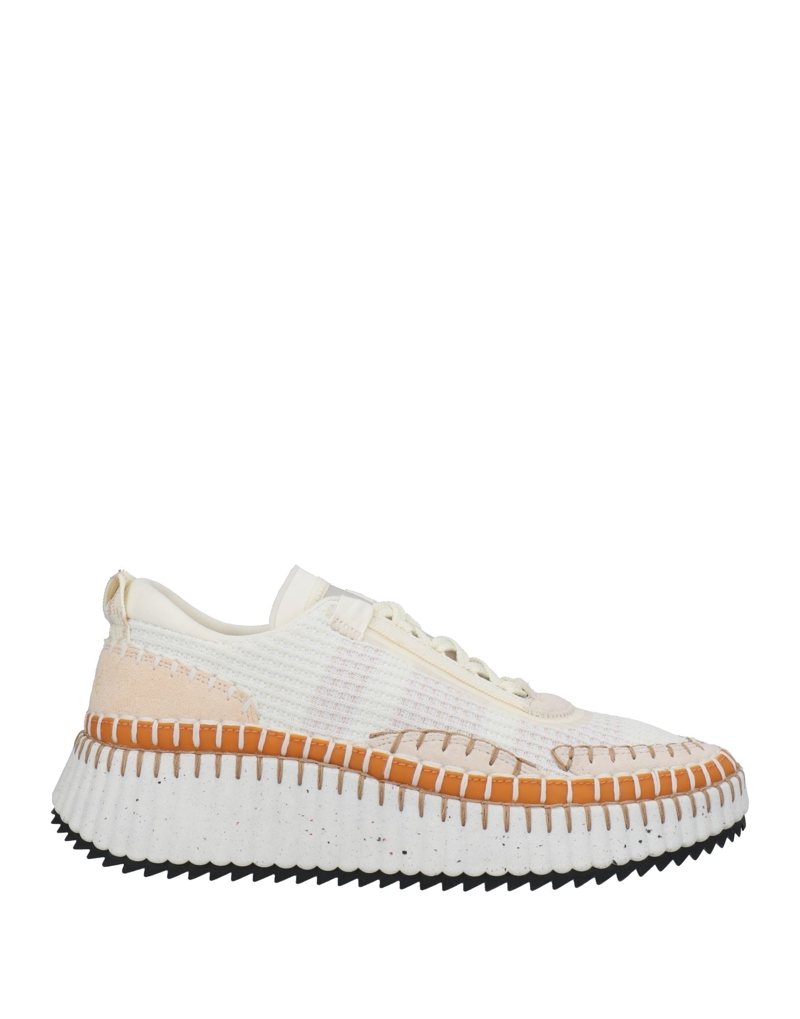 Chloé Nama Blanket-stitch Recycled-mesh Trainers In White