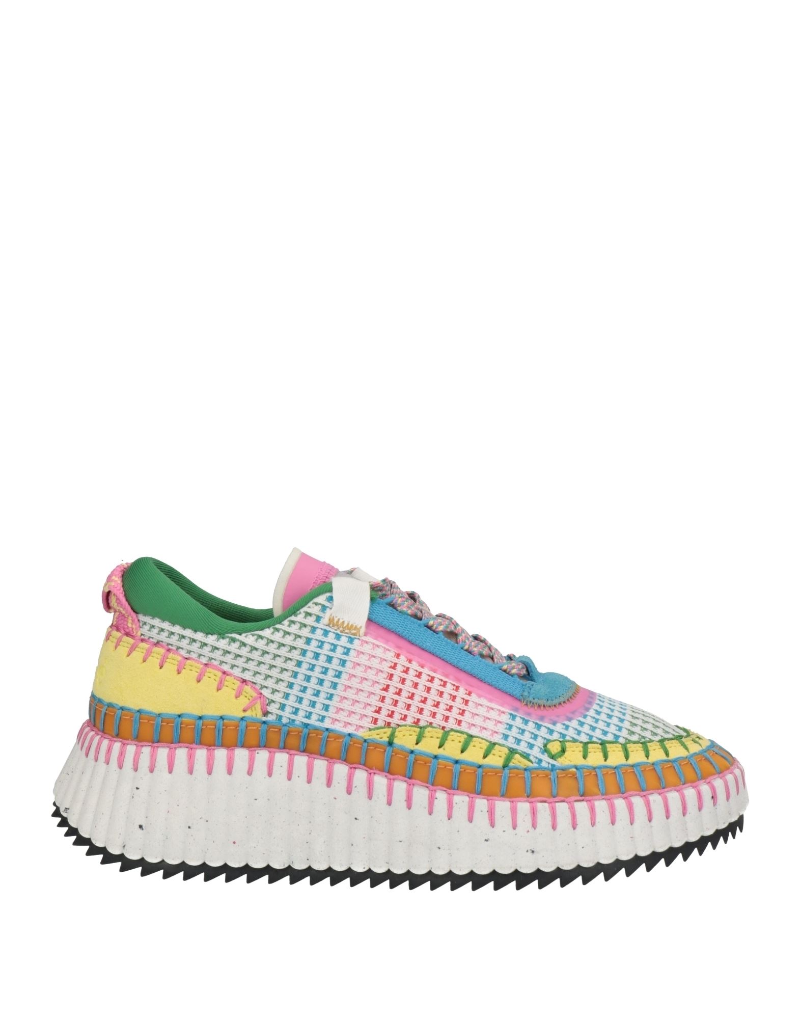 Chloé Woman Sneakers Pink Size 6 Textile Fibers, Soft Leather In Multicolor