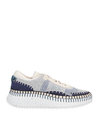 Chloé Woman Sneakers Navy Size 6 Textile Fibers, Leather
