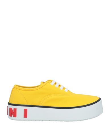 Marni Man Sneakers Yellow Size 7 Textile Fibers In White