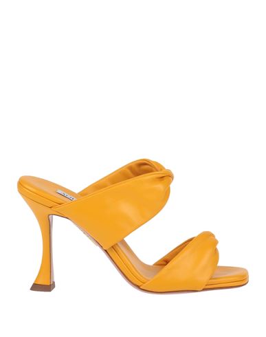 Aquazzura Woman Sandals Mandarin Size 6 Soft Leather In Yellow