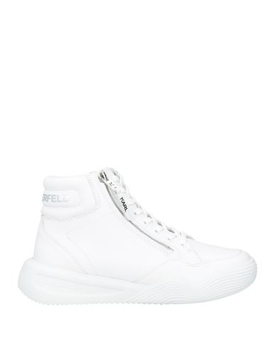 Shop Karl Lagerfeld Kapri Run Zip Mid Boot Man Sneakers White Size 12 Soft Leather