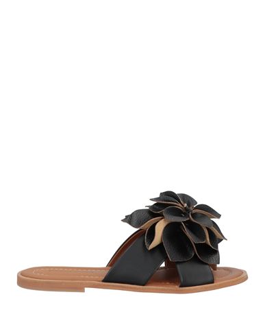 See By Chloé Woman Sandals Black Size 6 Soft Leather, Textile Fibers