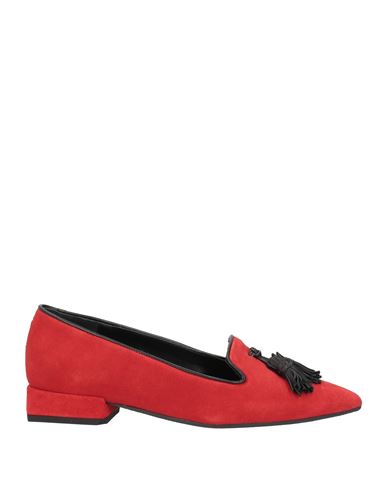 Shop Lorenzo Mari Woman Loafers Red Size 10 Soft Leather