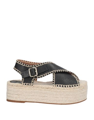 Chloé Woman Espadrilles Black Size 9 Soft Leather In Black
