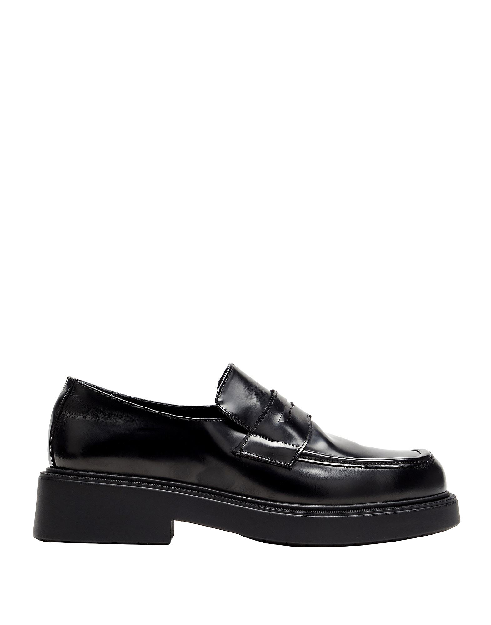 8 BY YOOX 8 BY YOOX POLISHED LEATHER PENNY LOAFER MAN LOAFERS BLACK SIZE 9 CALFSKIN