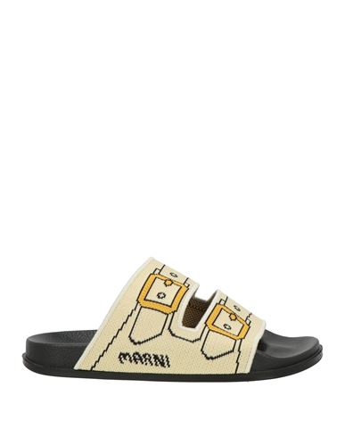 Marni Woman Sandals Cream Size 7 Textile Fibers In Multi