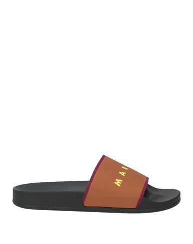 Shop Marni Man Sandals Brown Size 9 Textile Fibers