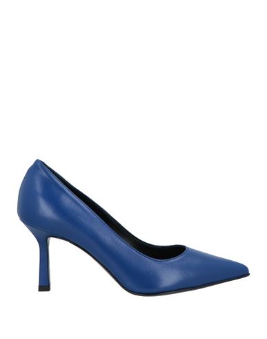 Luca Valentini Woman Pumps Blue Size 7.5 Soft Leather