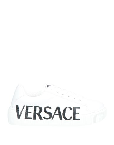 Versace Young Toddler Sneakers White Size 10c Soft Leather In White