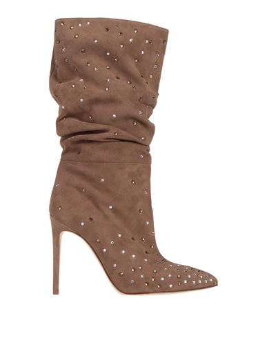 Paris Texas Woman Knee Boots Khaki Size 10 Soft Leather In Beige
