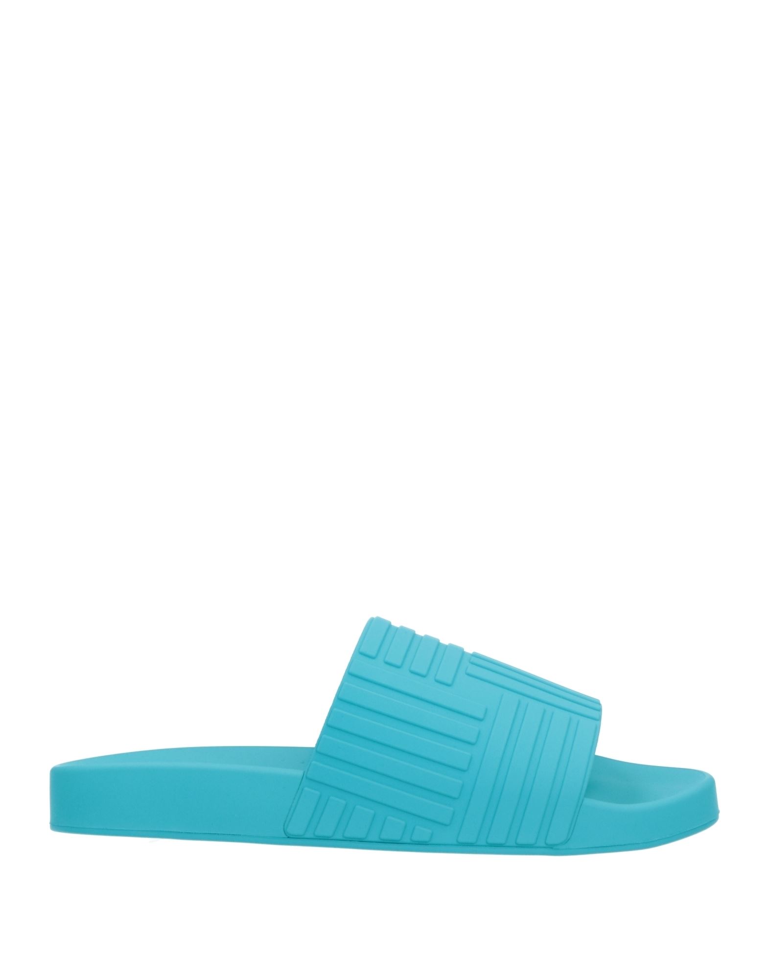 Shop Bottega Veneta Man Sandals Azure Size 7 Rubber In Blue