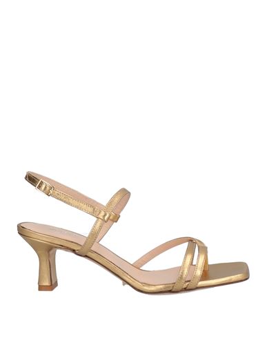 Guja Milano Woman Toe Strap Sandals Gold Size 10 Soft Leather