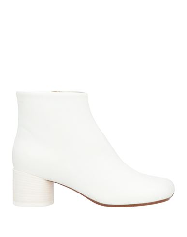Mm6 Maison Margiela Woman Ankle Boots Off White Size 8 Soft Leather