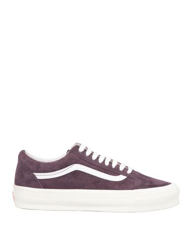 Vans Man Sneakers Purple Size 8.5 Soft Leather, Textile Fibers